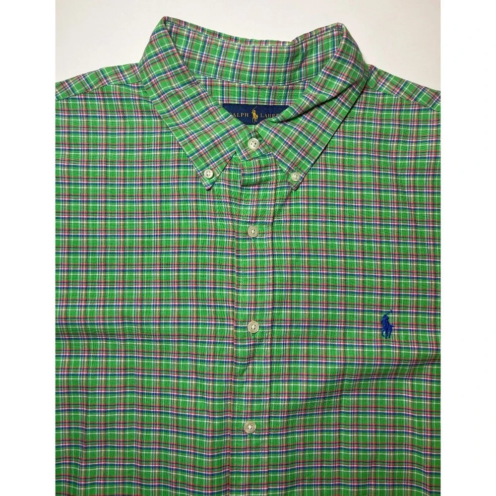 Polo Ralph Lauren Plaid Button Down Shirt | Green | 2XL